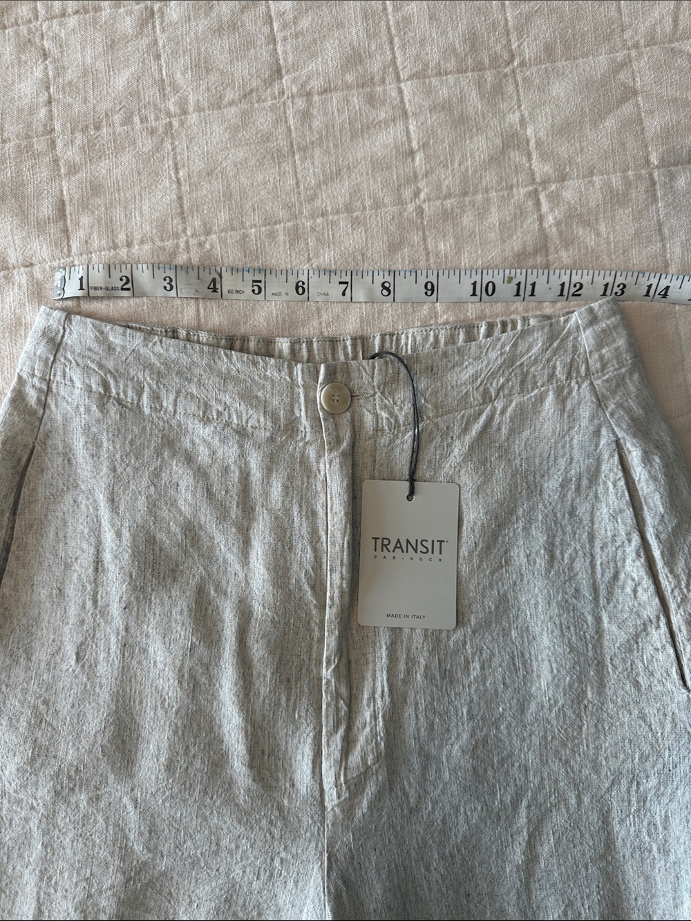 TRANSIT PAR-SUCH Barrel Leg Crop- Lightweight Linen Blend Pants - Made in Italy - Picture 7 of 10